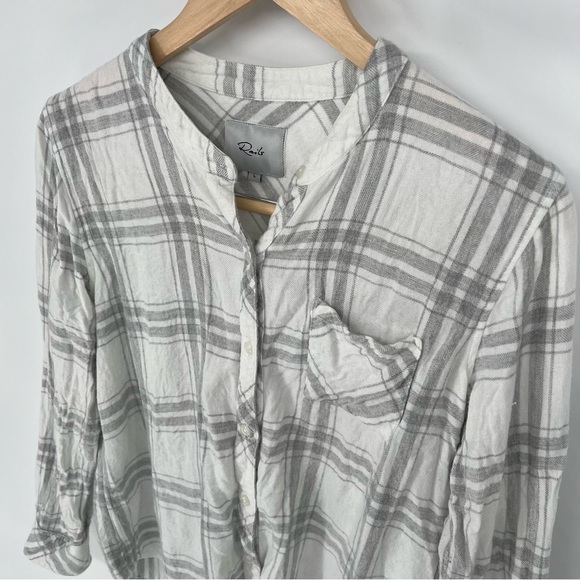 Rails Allison Silver Plaid Shirt‎ Size Large - Picture 4 of 16